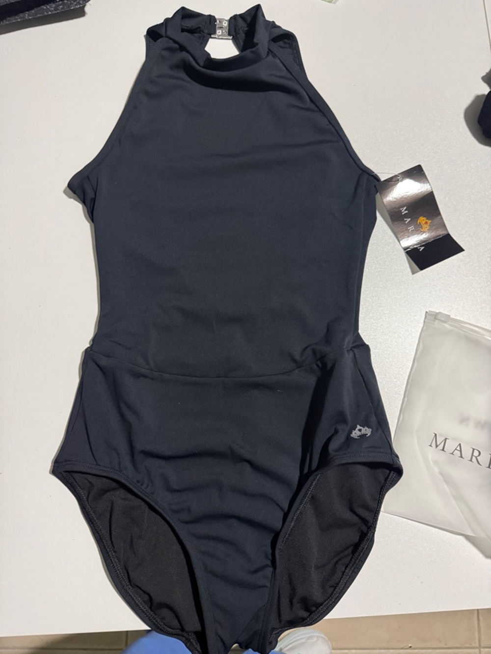 Women’s' Black High-Neck One-piece Leotard